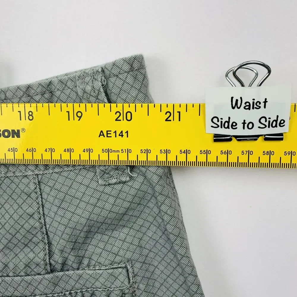 Ocean Pacific OP Mens Size 42 Grey Micro Grid Cotton Cargo Shorts OM30Y003 - Picture 7 of 10